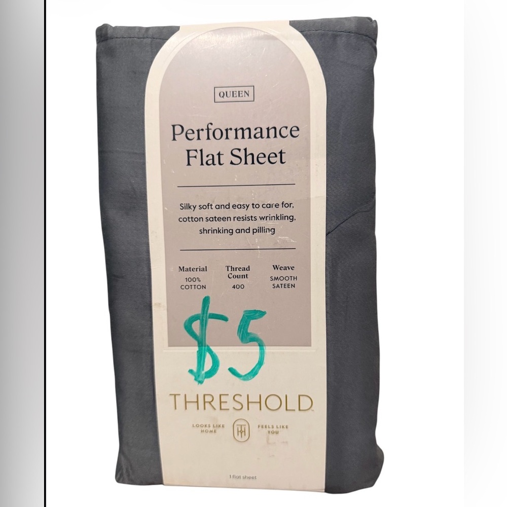 Threshold Performance Flat Sheet - Charcoal